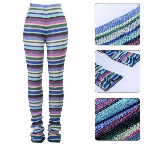 Pants - Striped Multicolor Knit Pants
